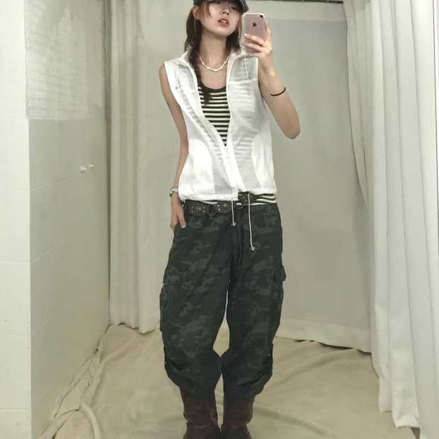 🐊 빈티지 카모 그린 데일리 스트릿 코디 세트