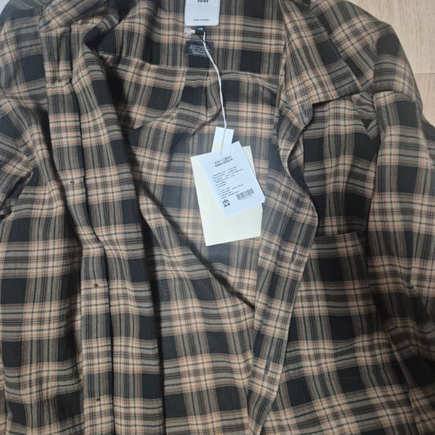 (새상품) 폴리테루 컨트리체크셔츠 오렌즈 4사이즈