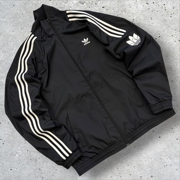 [XL] 아디다스 블랙 삼선 학업 트랙탑 바람막이 E595