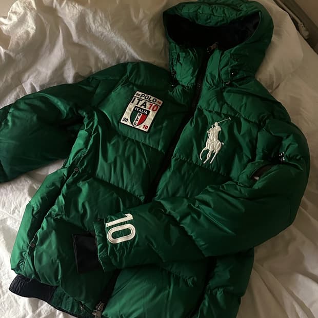 폴로랄프로렌 이탈리안 빅로고 레이싱 패딩