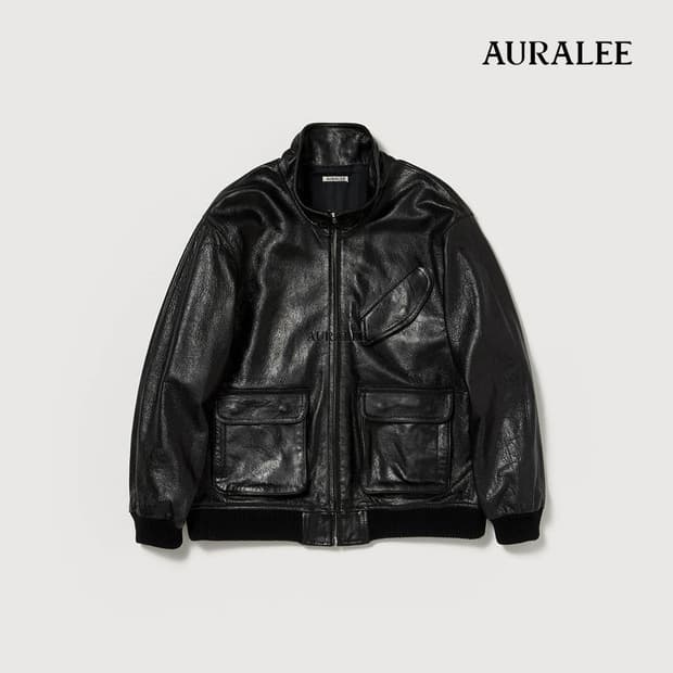 [5] 오라리 25AW 램 레더 집업 블루종