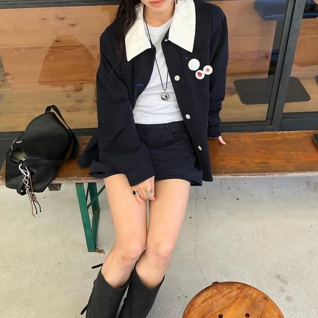 드윌 whoisshe 후이즈쉬 스티치 자켓 스커트 세트 셋업