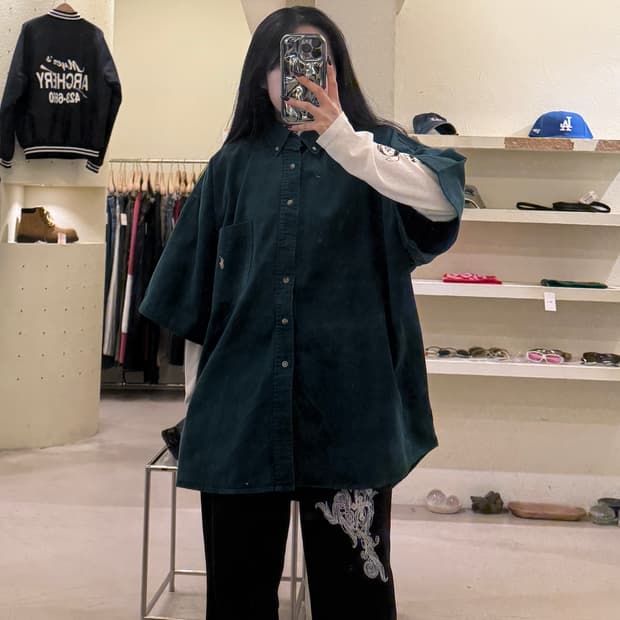 폴로랄프로렌 포니 박시핏 반팔 셔츠 그린 U1240