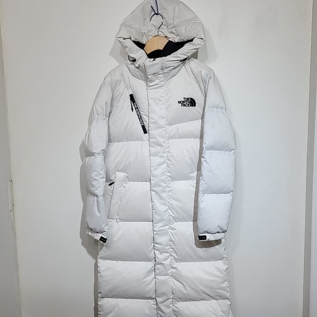 (S) 노스페이스 구스다운 롱패딩 다운코트 화이트 거위털 패딩코트 