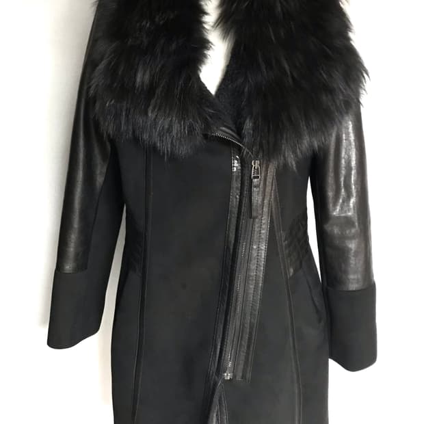 Vintage Fox Fur & Lambskin Leather Coat