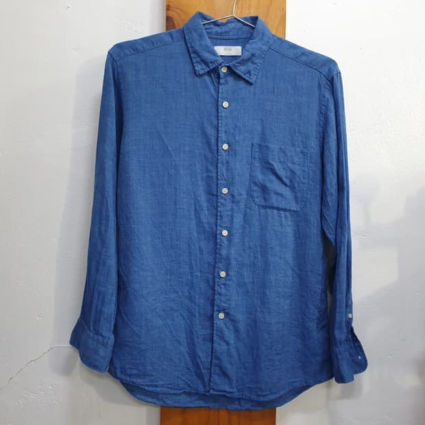 유니클로 마100% 긴팔셔츠(95)