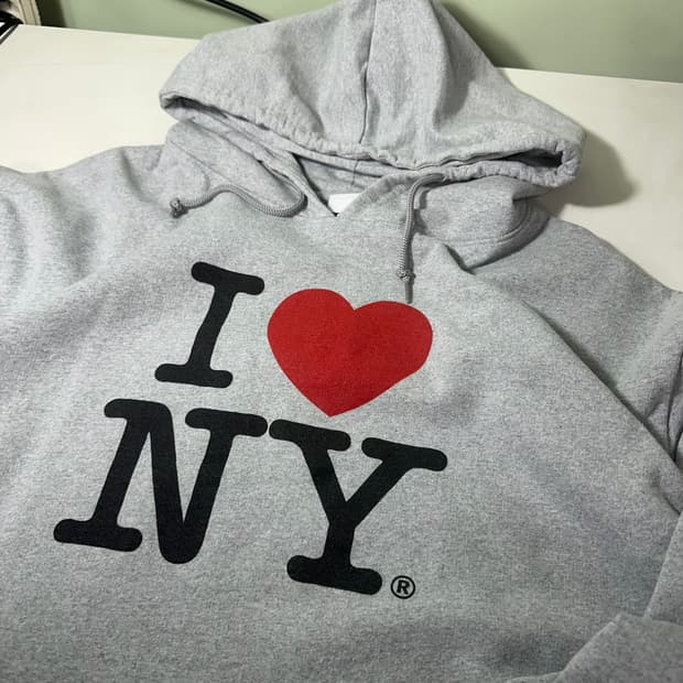 XL USA 빈티지 그레이 I♥NY 루즈핏 스웻후드티