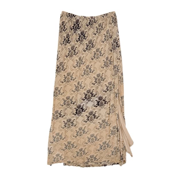 Issey Miyake Baroque Print Skirt/ 2
