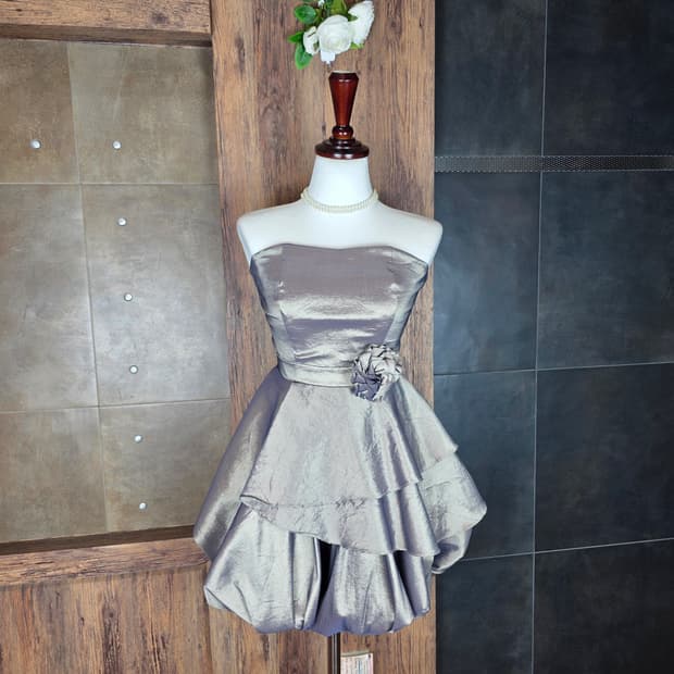 USA 튜브탑 벌룬 미니 드레스