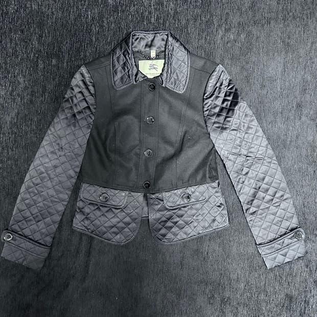 버버리 블랙 포켓 퀄팅 자켓