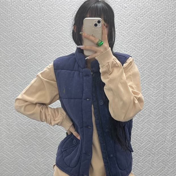 폴로 랄프로렌 Y2K 레트로 00's 딥퍼플 패딩 조끼 XS C08046