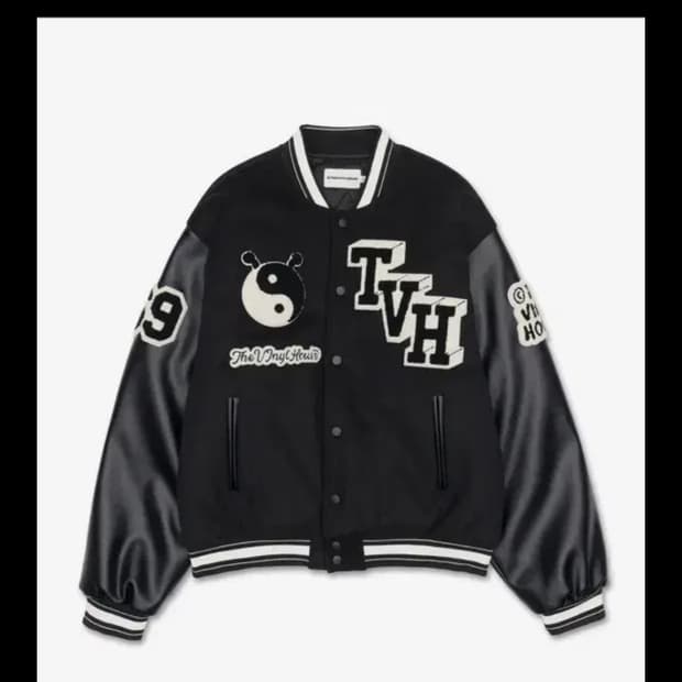 더바이닐하우스 바시티 자켓 블랙