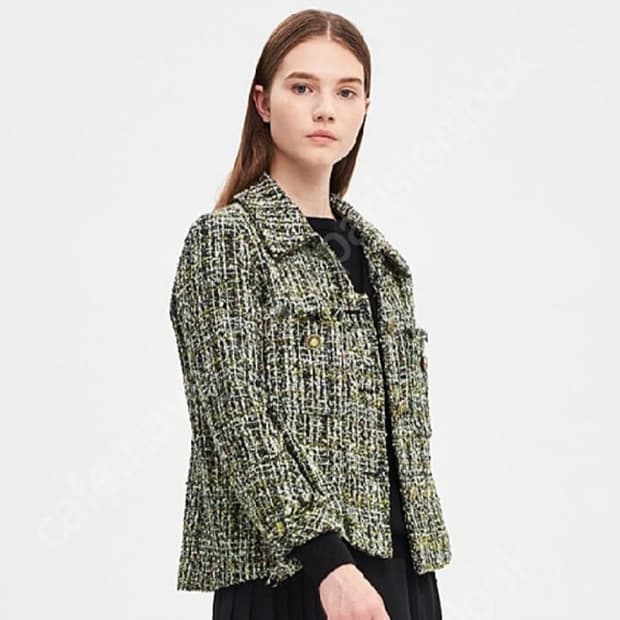 Time 글리터 트위드 자켓