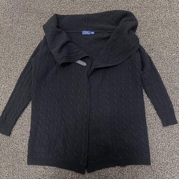 POLO 폴로 랄프로렌 여성 케이블 니트 가디건 블랙 M