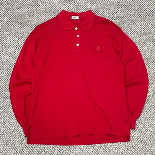 베르사체 스포츠 로고 자수 코튼 카라티 v0461