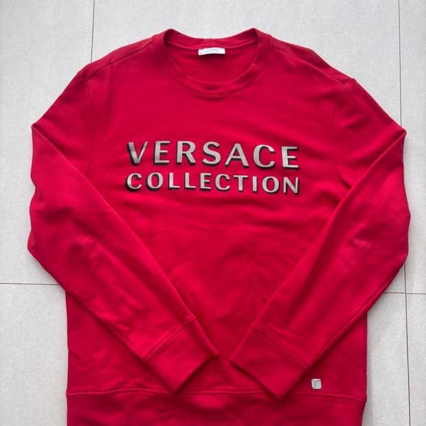 [L] 베르사체 컬렉션 레드 맨투맨 티셔츠
