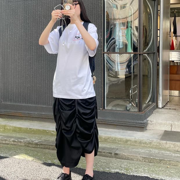 unknown blue 언노운블루 버클 셔링 스커트 블랙 s