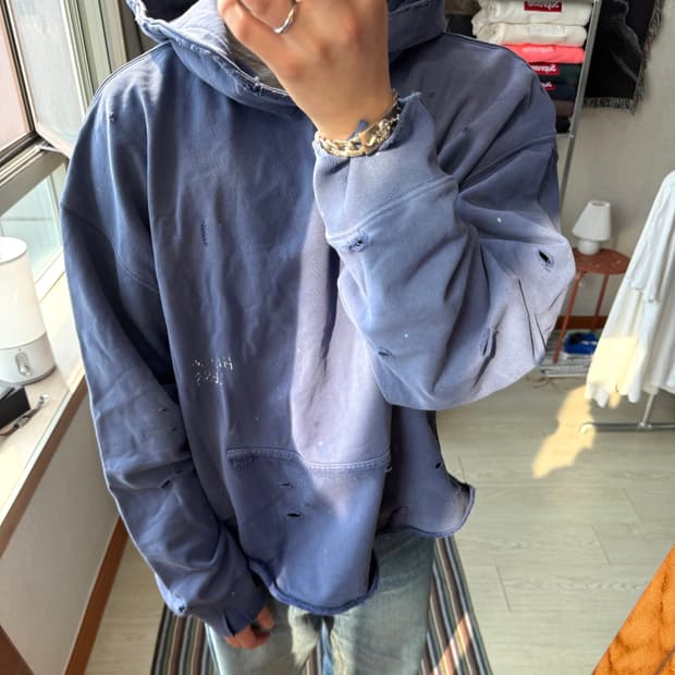 홈리스 데미지 후드티