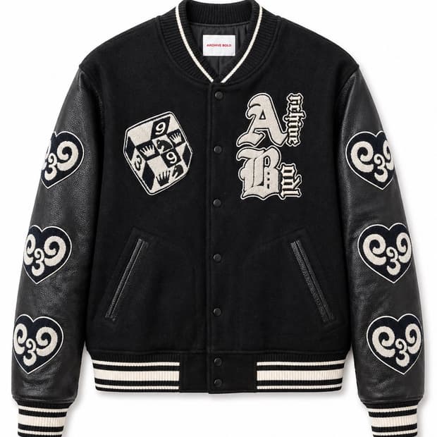 아카이브 볼드 체스 바시티 자켓 L