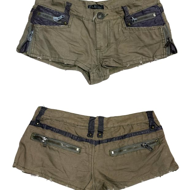 빈티지 카키 숏츠