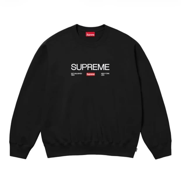 슈프림 이스테블리시드 크루넥 블랙 - L