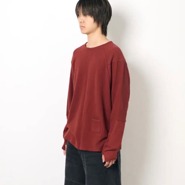 해칭룸 Incision tee dark red 인시젼 티 롱슬리브
