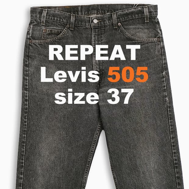 리바이스 505 오렌지탭 흑청 90s USA 37인치 OR50538100