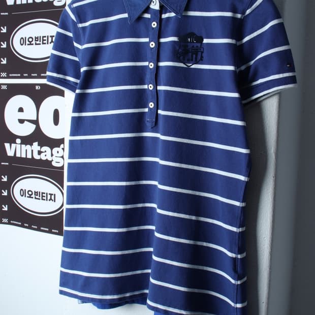 W(L-XL) 타미힐피거 반팔 카라 티셔츠 NYC 블루-H36350