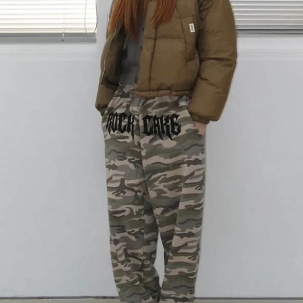 락케이크 카모 트레이닝 팬츠 베이지 M
