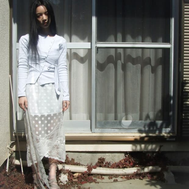 oshigh 레이스 도트 스커트