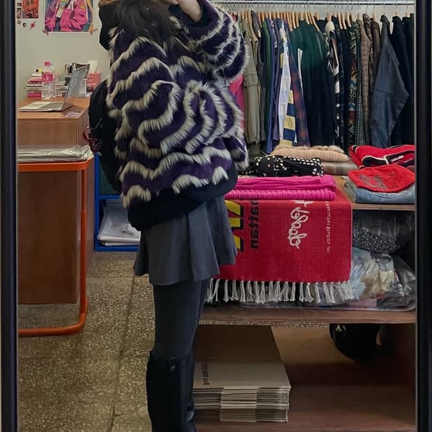 퍼플 웨이브 퍼자켓 [무배]