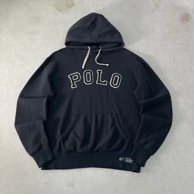 100 폴로랄프로렌 스펠아웃 블랙 후드티