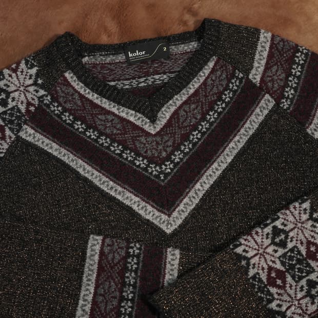 Kolor 컬러 비대칭 니트