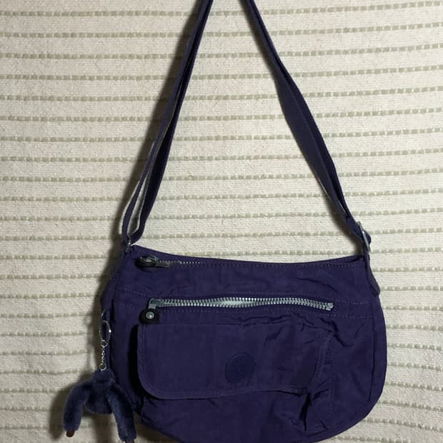 빈티지 키플링 Y2K 퍼플 미니 크로스백 숄더백 여행가방