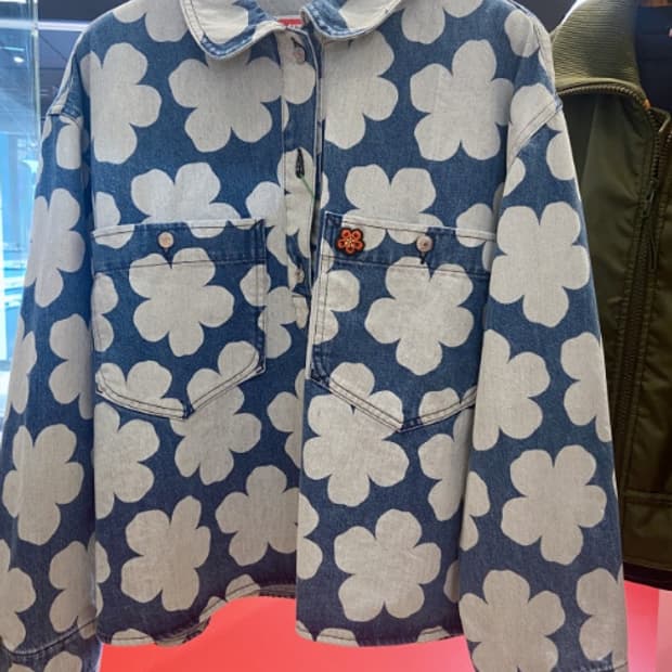 겐조 니고 플라워 포피 데님 우먼오버셔츠 L 팝니다