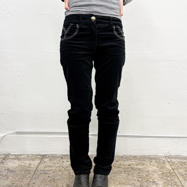 알레산드로 드 베네드띠 파이핑 디테일 코듀로이 팬츠