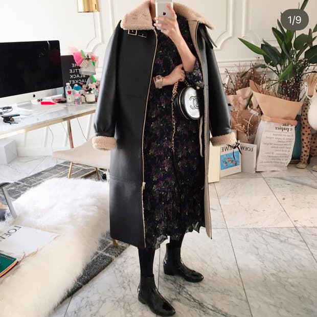 새상품 ) 임블리 덤블이쏙배색라인 무스탕