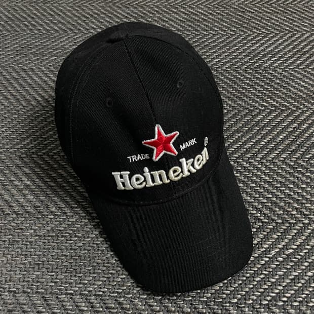 Heineken 자수 빅로고 볼캡 블랙y 4920