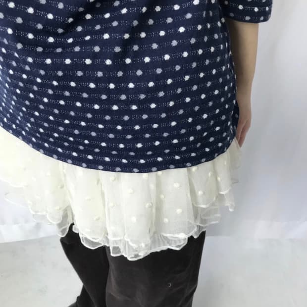 도트 헤이어드 스커트