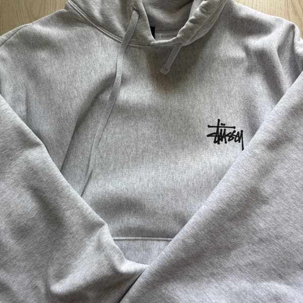 스투시 베이직 후드 애쉬 헤더 