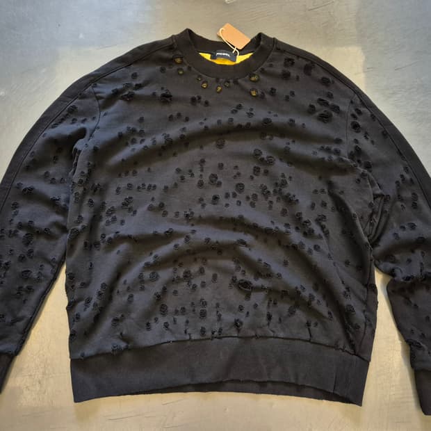 디젤 디스트레스드 스웻 셔츠