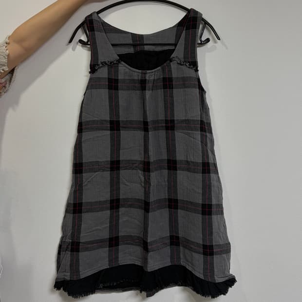 Charcoal check back ribbon opc