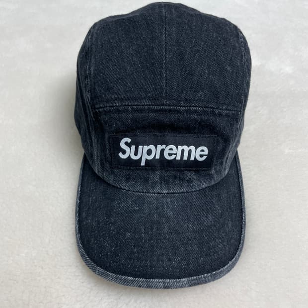 슈프림 데님 캠프캡 블랙 24SS