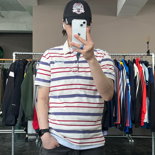 LEVI'S 스트라이프 카라 반팔 티셔츠