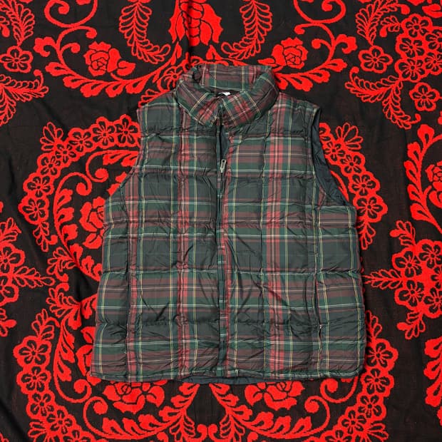"Eddie bauer" flannel padded vest