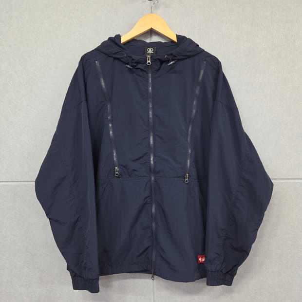 VOLCOM 볼컴 후면 빅로고 후드 바람막이 자켓 네이비