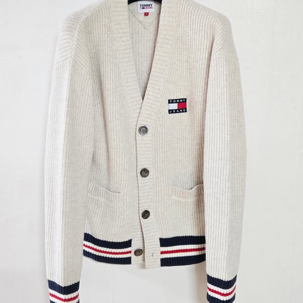 타미힐피거 진스 뱃지 울 가디건, 니트