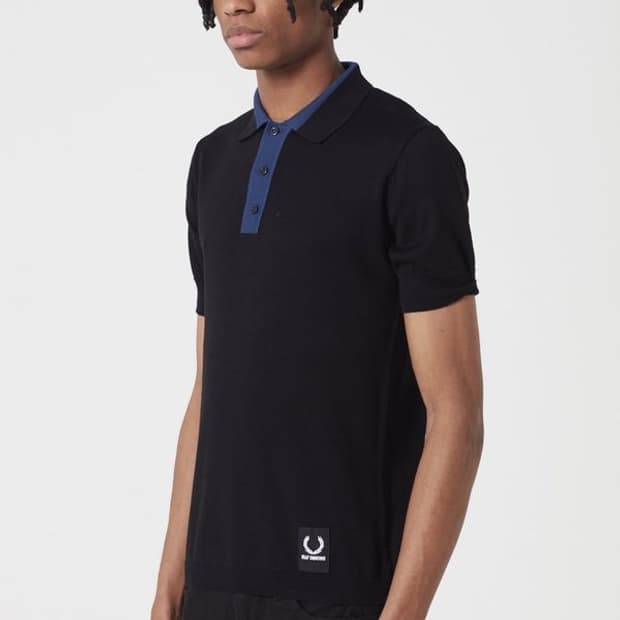라프시몬스 x 프레드페리 반팔 니트 카라 knit polo
