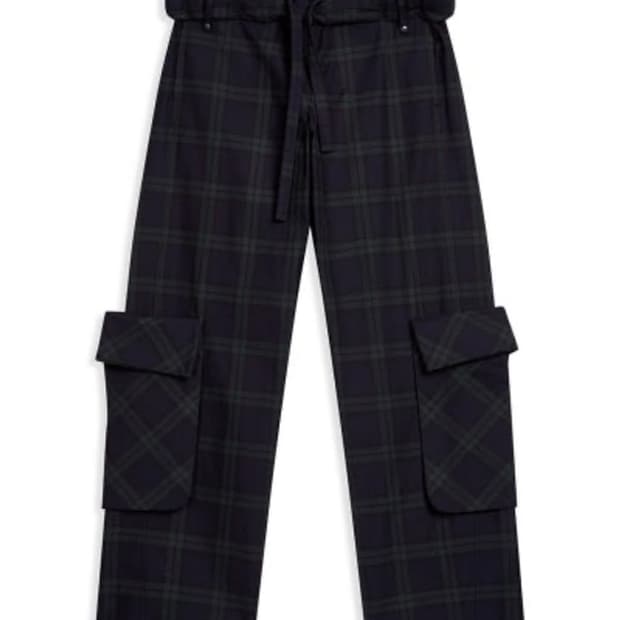 구함 오픈와이와이 rolled  waist tartan cargo 