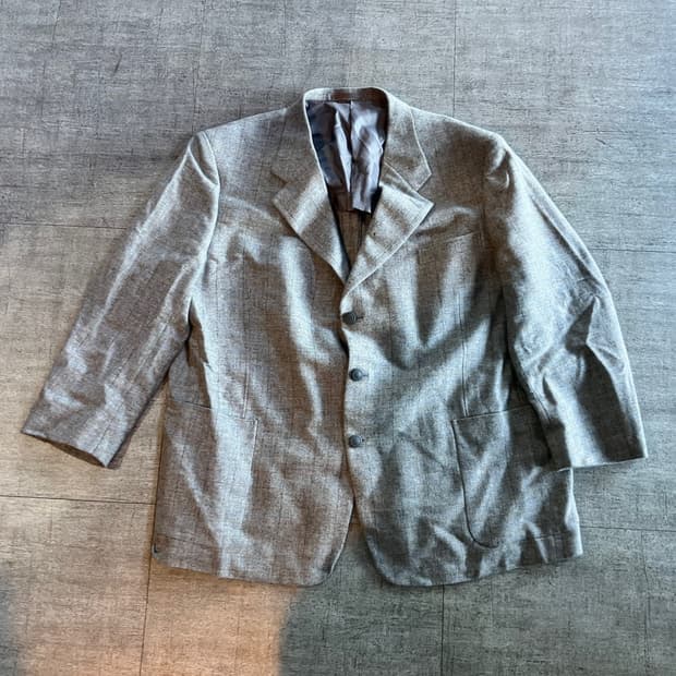 일본빈티지 올드스쿨아메카지 복고풍 쓰리버튼 블레이저자켓